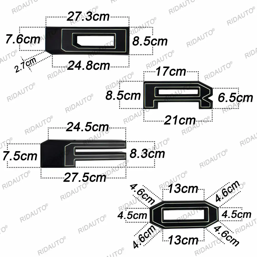 White LED Glowing Lighted Incandescent 4 Letter for Modified Raptor Grill Grille For RANGER 2023 2024 T9 DIY Luminous Upgrade