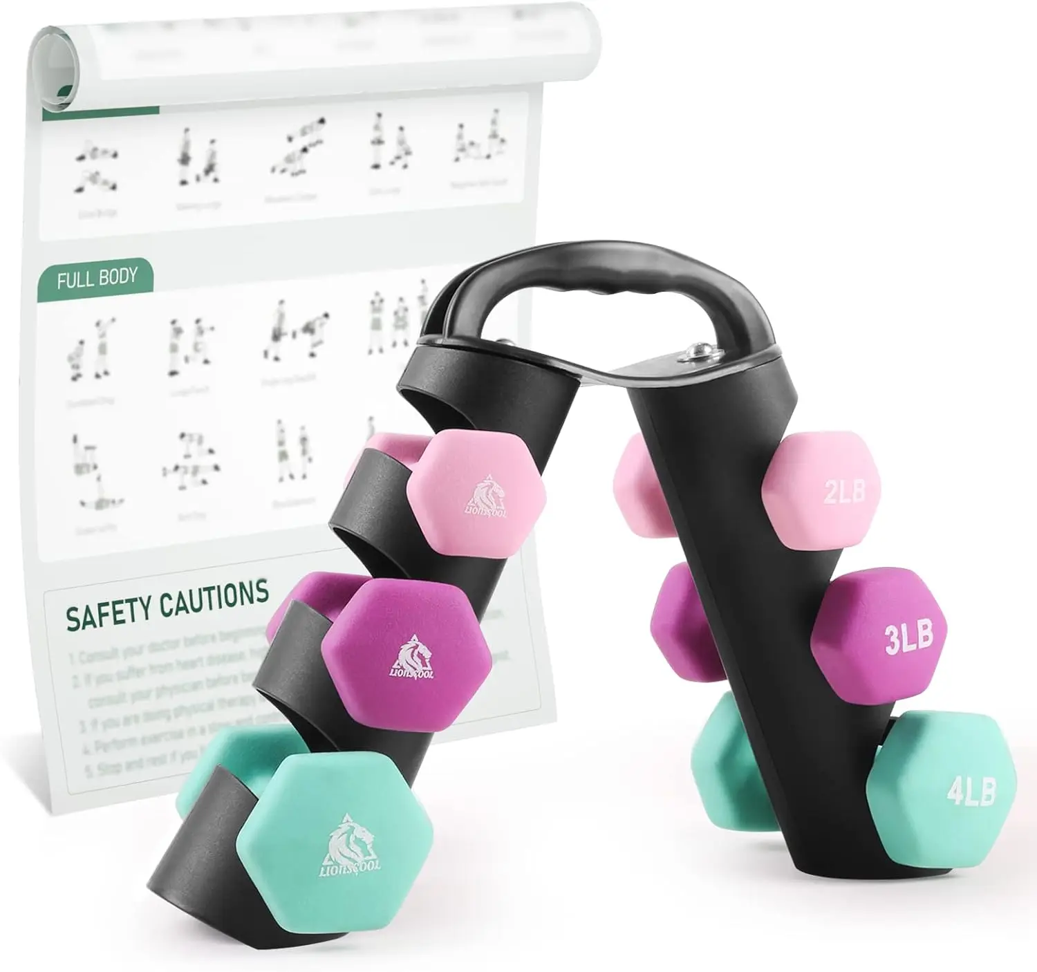 

Set of 2Coated Dumbbell Hand Weights Anti Slip and Anti RollDumbbells in Pair for Strength Training Resistance Training