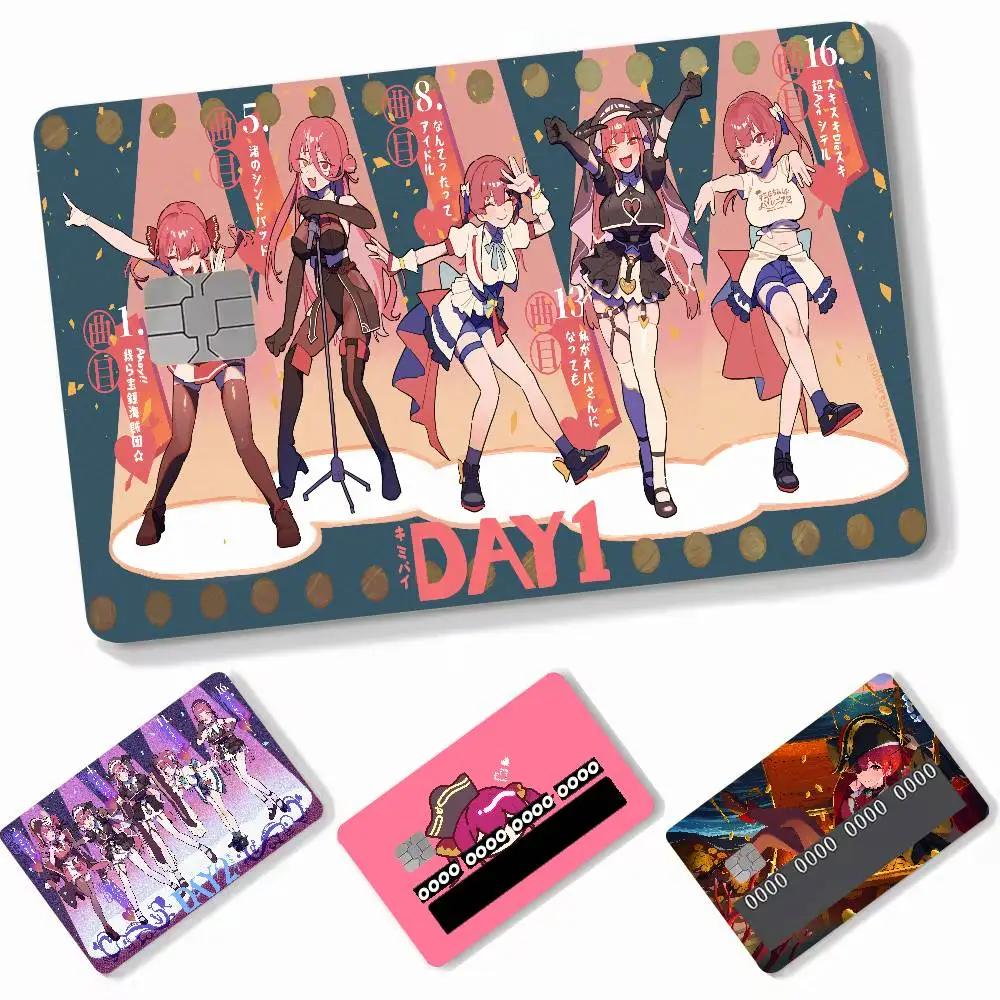 Popular Virtual artist singer Pretty Hot Houshou Marine Card Stickers Luxury Stickers 4PCS Debit Front Decoration Card Stcker