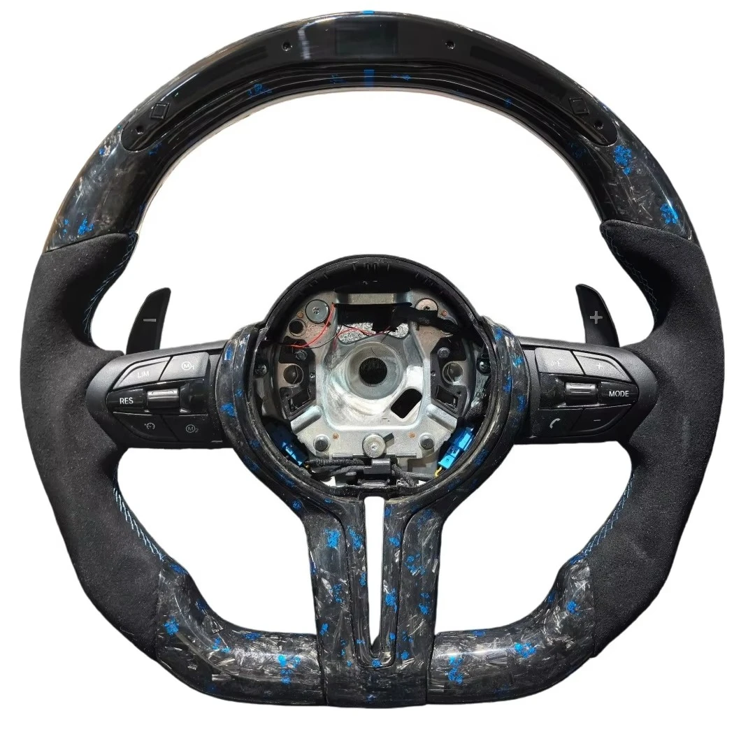 

LED Leather Forged Carbon Fiber Steering Wheel for Bmw F Series 1 3 5 7 Series X5 F15 E70 X6 F16 E71 X1 E84 F20 F22 F30 F32 F36