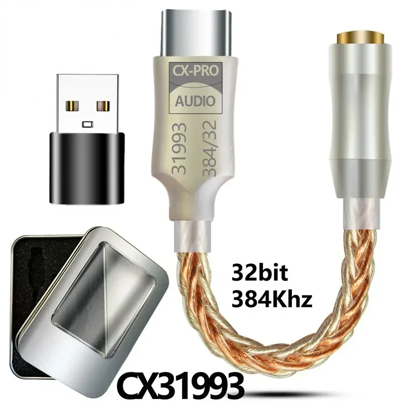 CX31993 HiFi USB ЦАП типа C до 3,5 мм усилитель для наушников аудио декодер IEM AMP адаптер для мобильного телефона