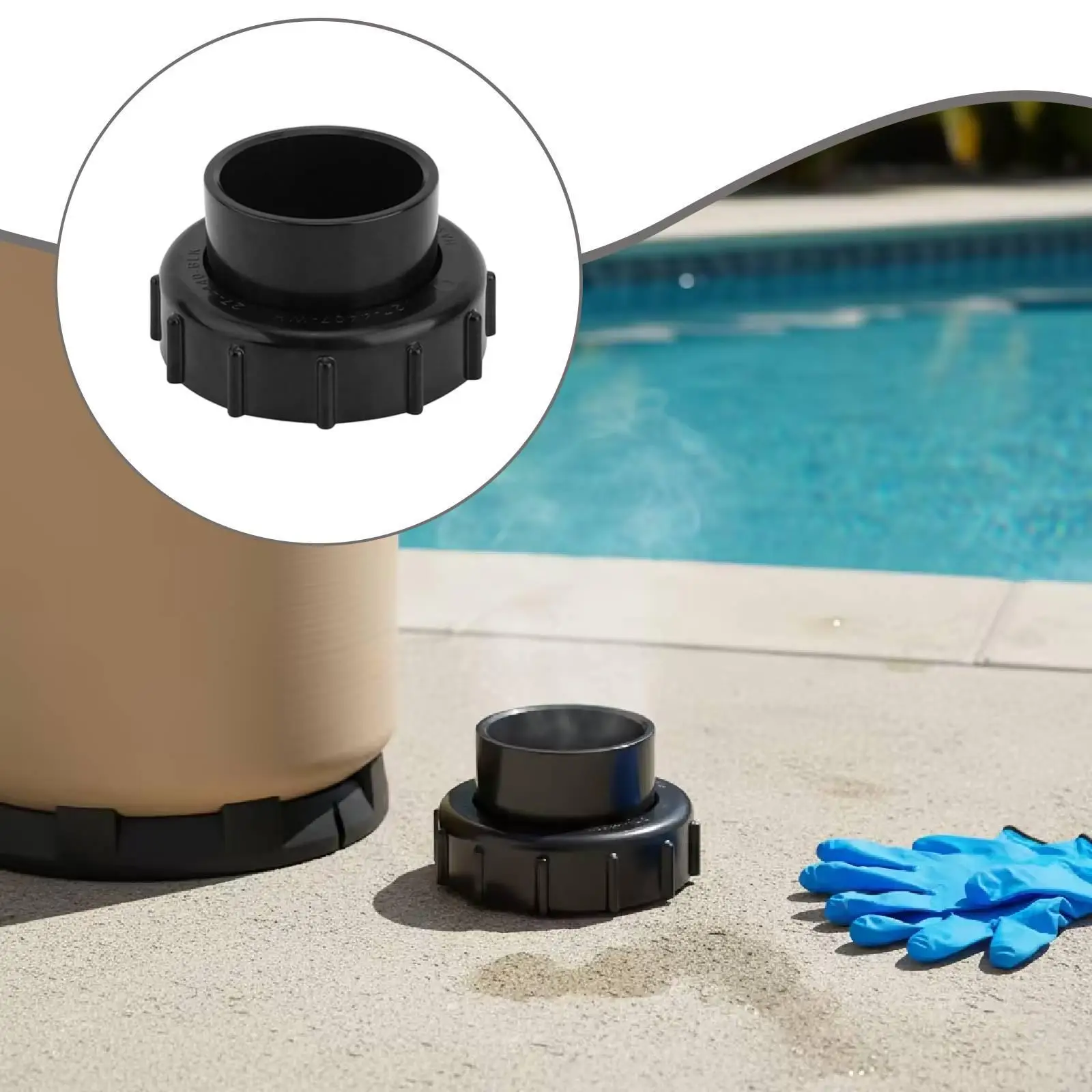 Pool Filter Valve Adapter 270100 PVC High Durability for Pool Pump and Filter Unit Reliable Connection