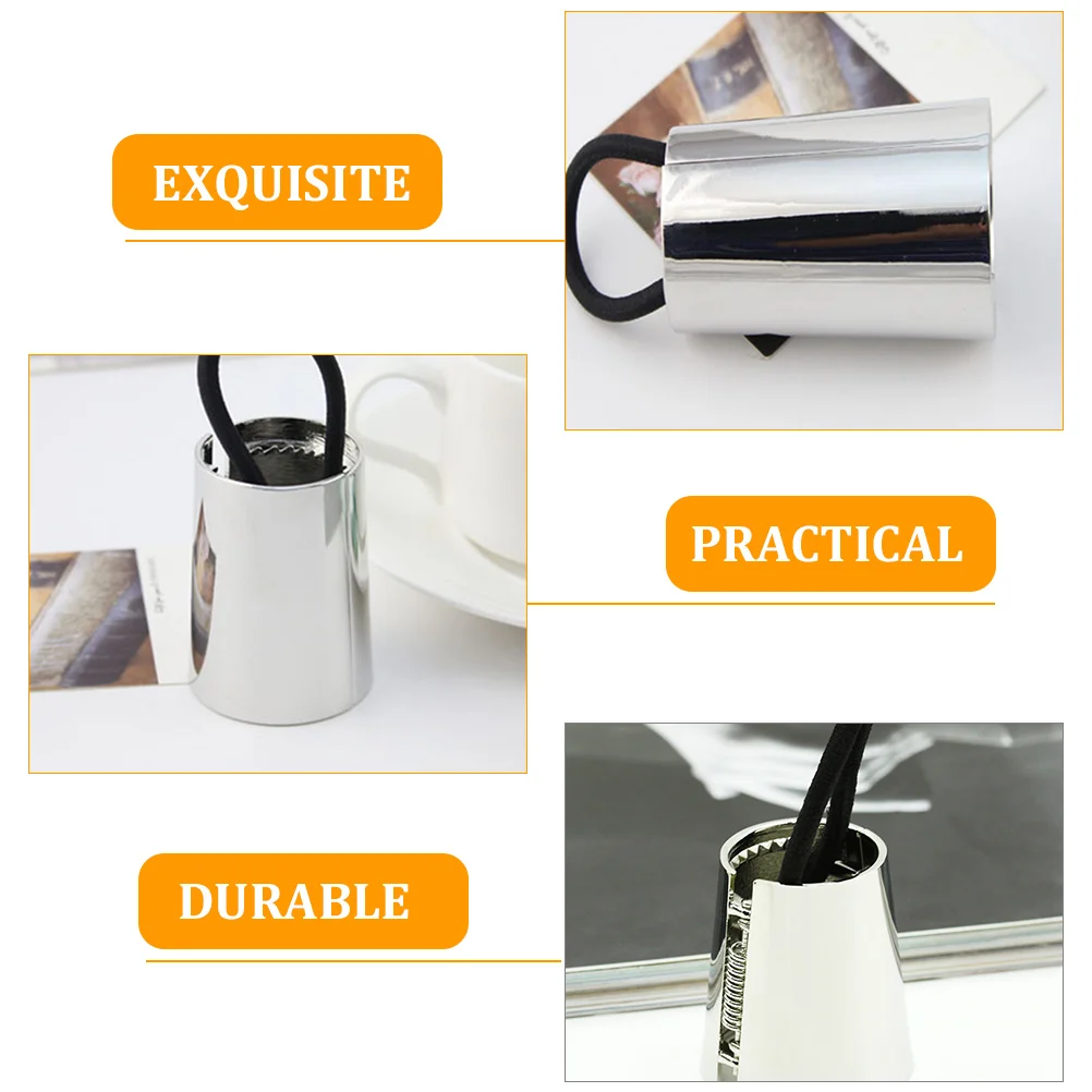 

2pcs Metal Hair Buckle Alloy Scrunchy Bands for Styling Hair Accessories Women Girls Ponytail Holders Elastic Cuff