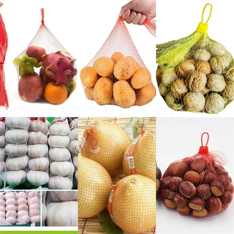 Máquina envasadora de bolsas de red de malla de frutas, 110/220V, máquina cortadora de bolsas de plástico para ajo, cebolla, chile, bolsa de embalaje