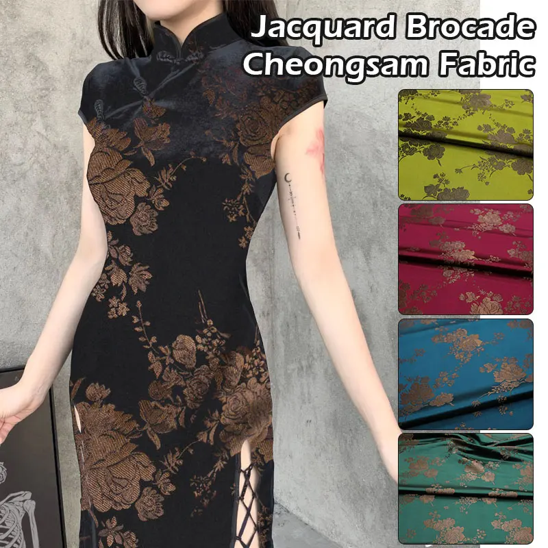 1/2/3/4 Meter Chinese Style Brocade Silk Fabric Satin Jacquard Fabric For Diy Sewing Cheongsam Dress Stage Film Garment Fabric