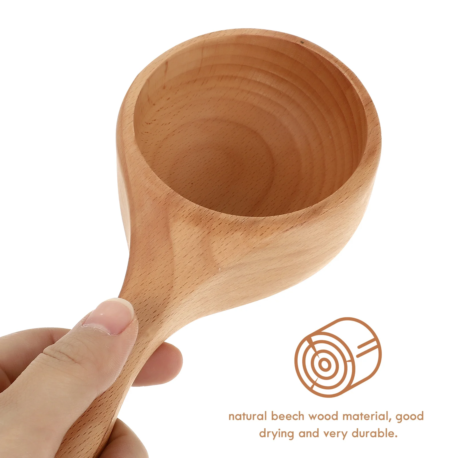 1 قطعة مغرفة المياه خشب الزان غرفة ساونا ملعقة سهلة الاستخدام وسهلة التنظيف أدوات المائدة الخشبية العملية