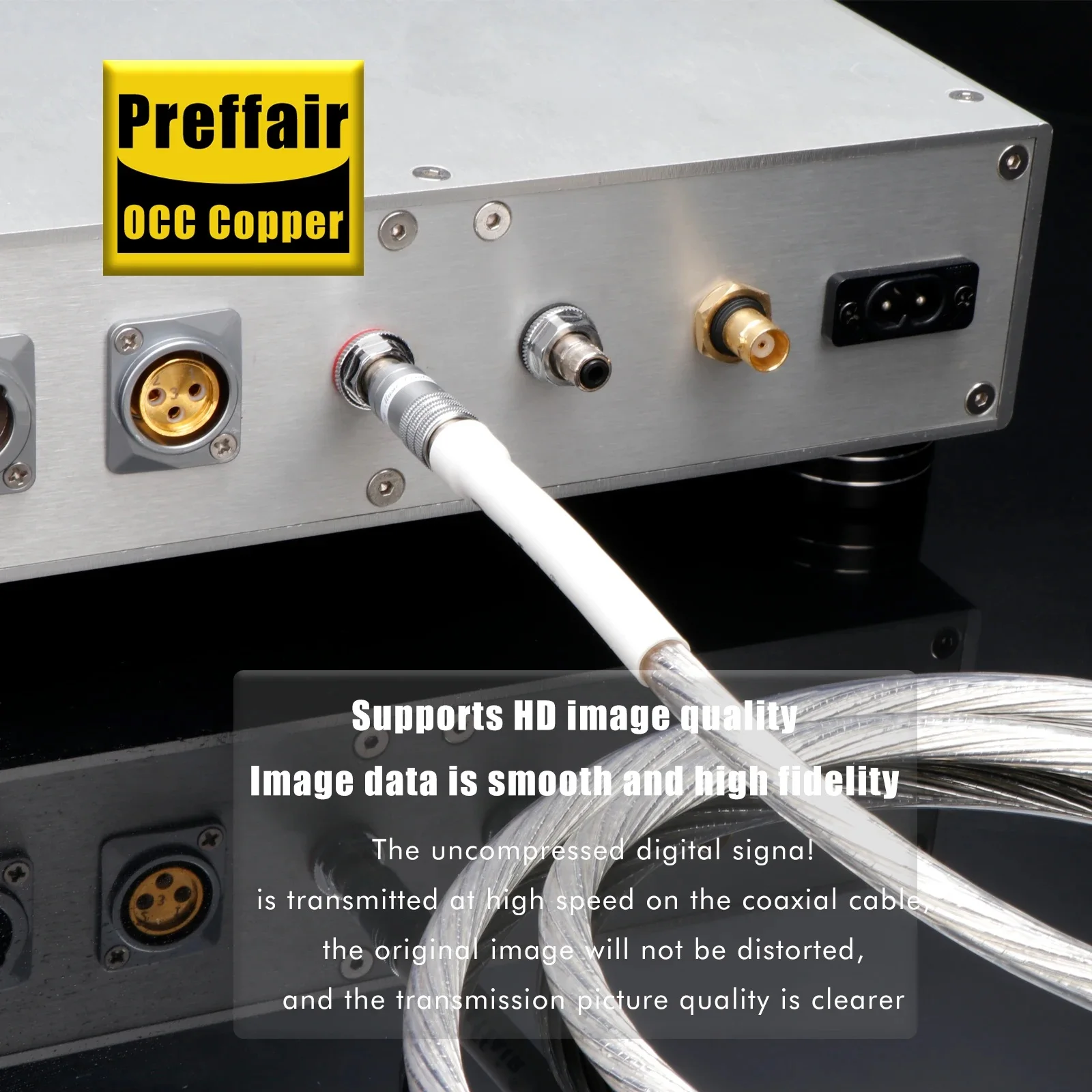 Preffair X428 مطلي بالفضة 110 أوم RCA كابل رقمي محوري حمى الصوت كابل الصوت كابل إشارة AES/EBU