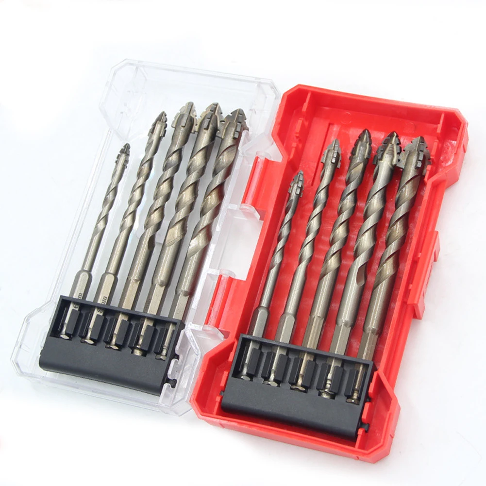 

Triangle Hole Punch Masonry Bit Set Drilling Applications Compatible With Power Tools Efficient Punching High-Speed Rotation