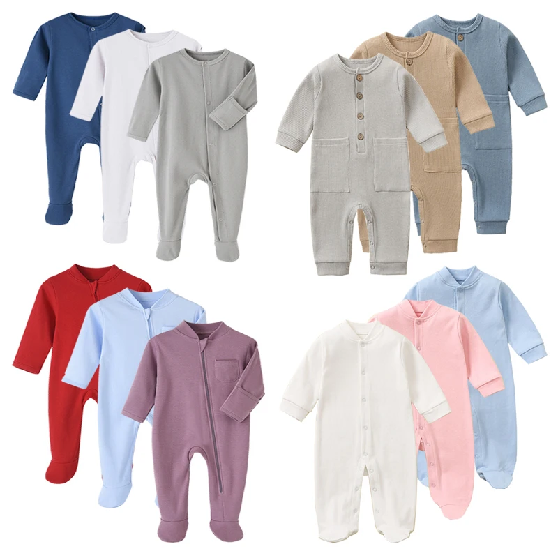 

3pcs/pack Newborn to 12M Baby Sleepsuits INS Pajamas Sleepwear Sleepers Autumn Spring Grows Growings One-Pieces Ropa De Bebe