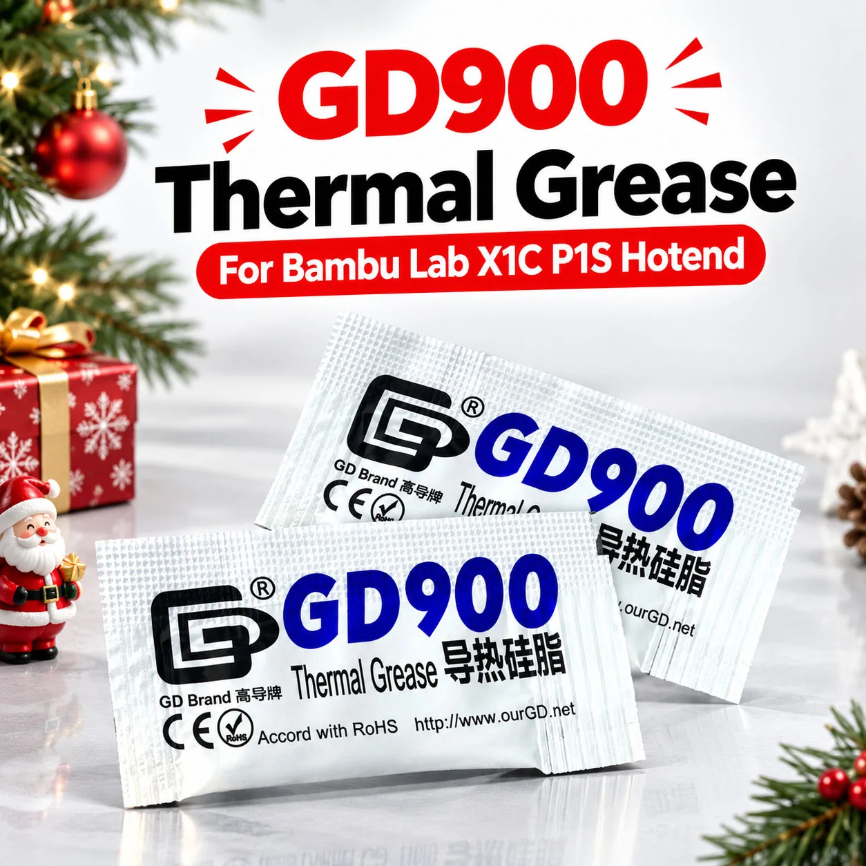 GD900 Thermal Grease Thermal Paste for Bambu Lab X1C P1S Hotend High Heat Conduction 3D Printer Maintenance Accessories