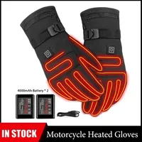 Electric Heated Gloves With 3 Levels 4000mAh Rechargeable Battery Powered Heat Gloves Winter Outdoors Thermal Skiing Warm Gloves