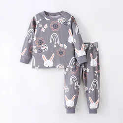 Brand Quality Cotton Pajamas Sets Lovely Tops Pants 2pc Baby Girls Boys Clothes Sets Sleepwear Spring Autumn Kids Children Suits