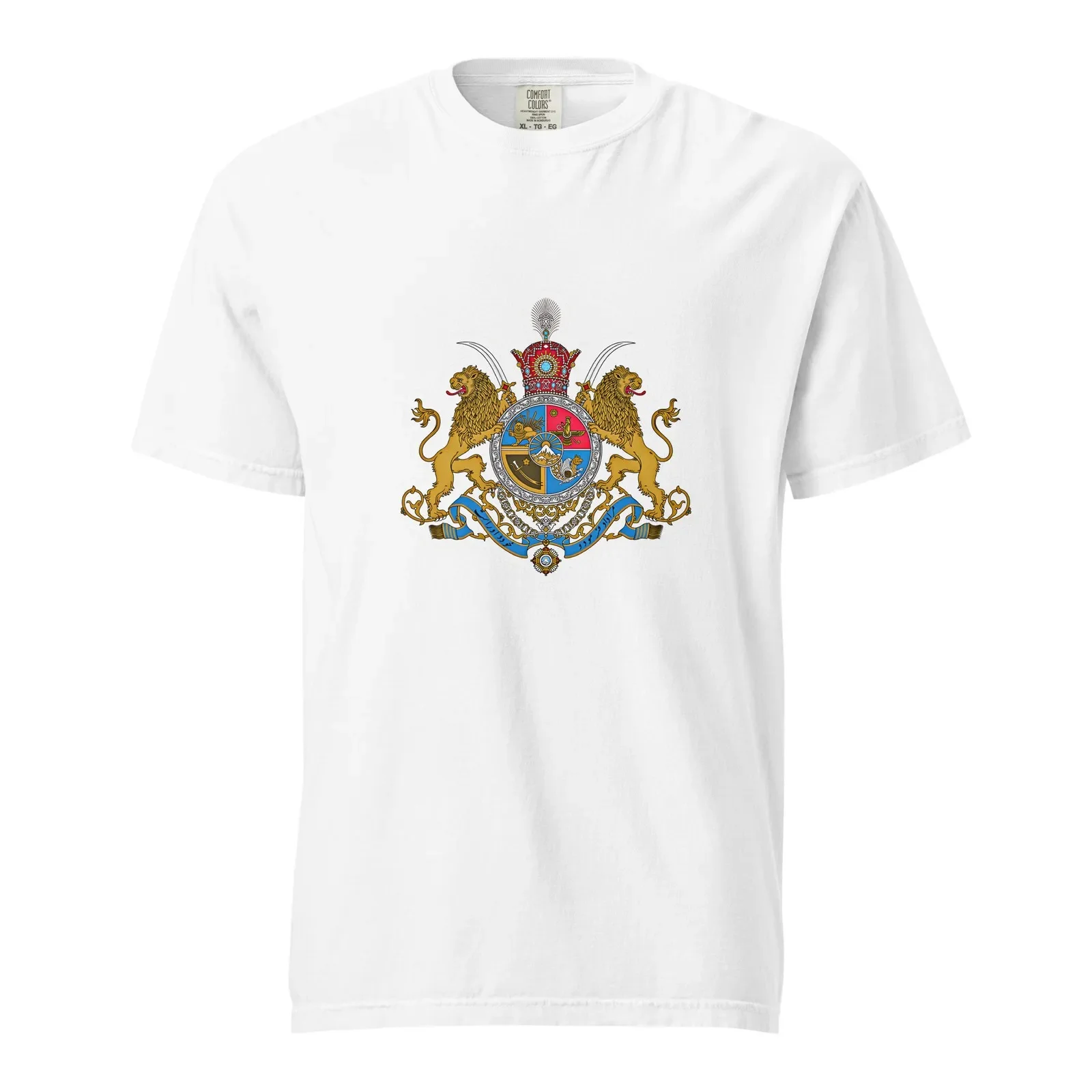 Imperial Persian Coat of Arms T-Shirt Shahanshah Unisex Heavyweight Cotton Tee