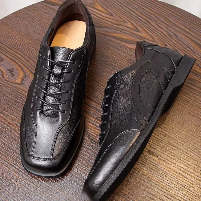 Designer Luxury Men Shoes Genuine Leather Casual Trend Breathable Soft Soled Work Dress Leather Shoes Male High Quality Oxfords