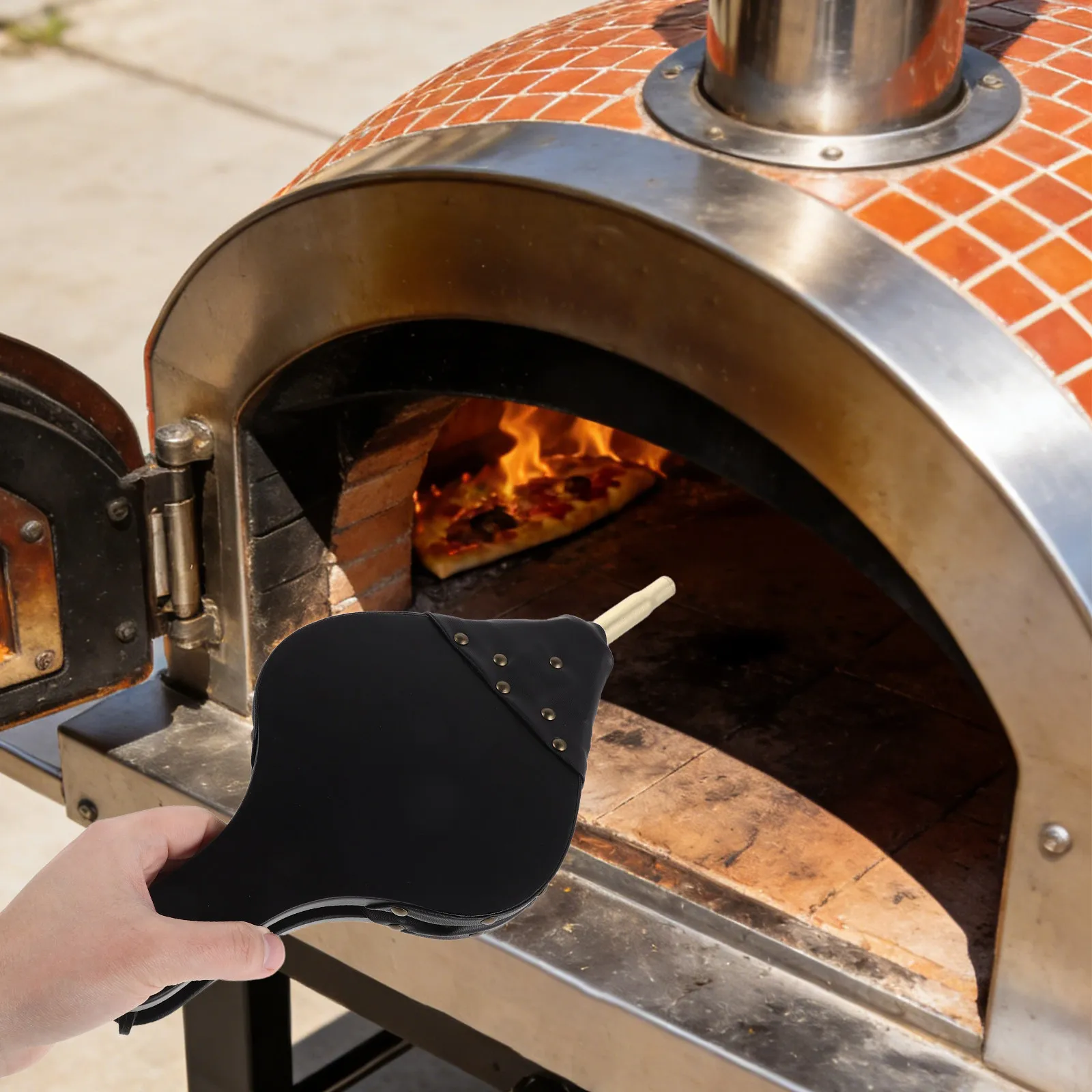 Sturdy Wooden Fireplace Bellows with Metal Nozzle Manual Air Blower for Fire Pit Stove Campfire Bbq Log Burner Efficient Flame