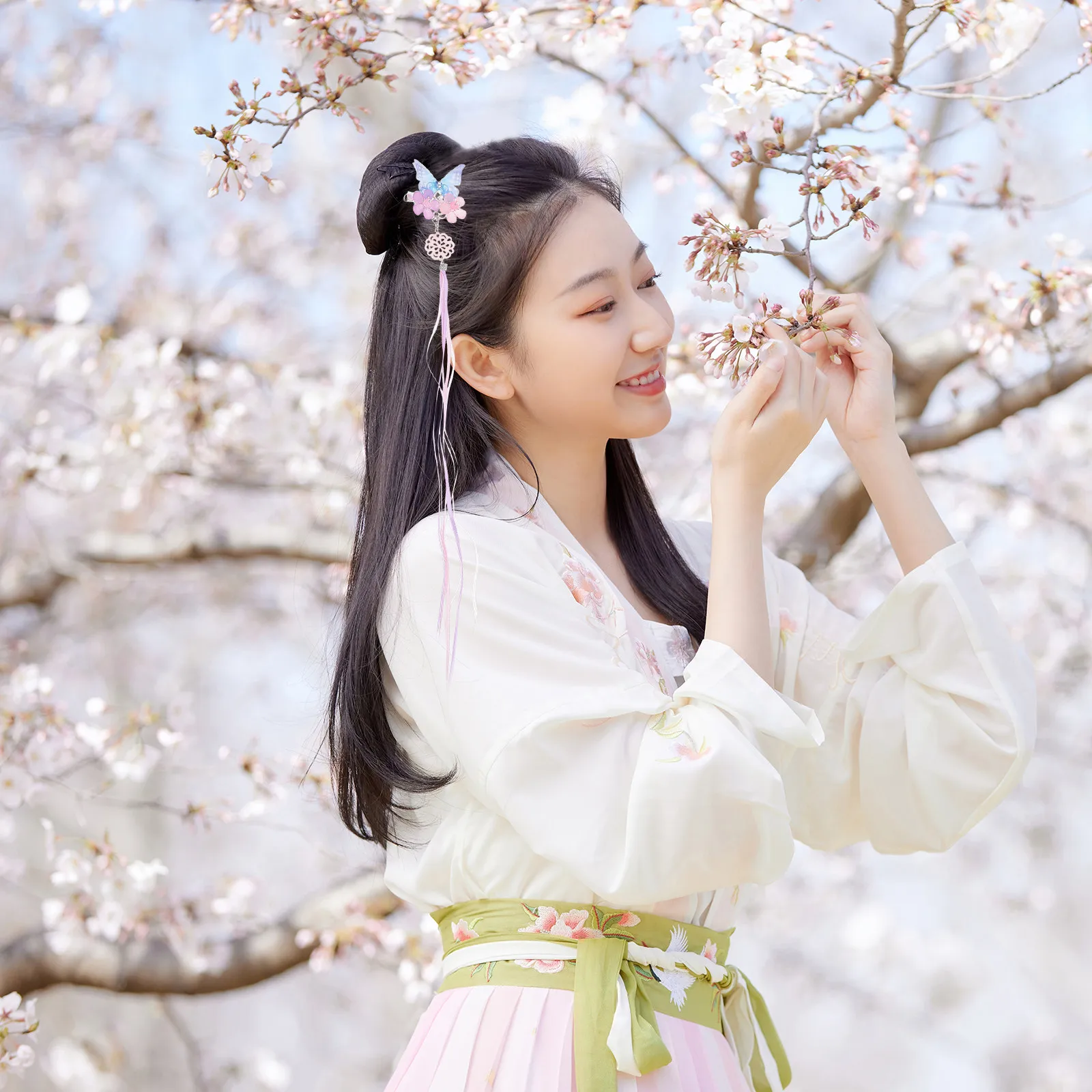 

1Pair Butterfly Hair Clips Elegant Hanfu Hair Accessories for Girls Daily Wear Birthday Party Gift Child Hanfu Headdress