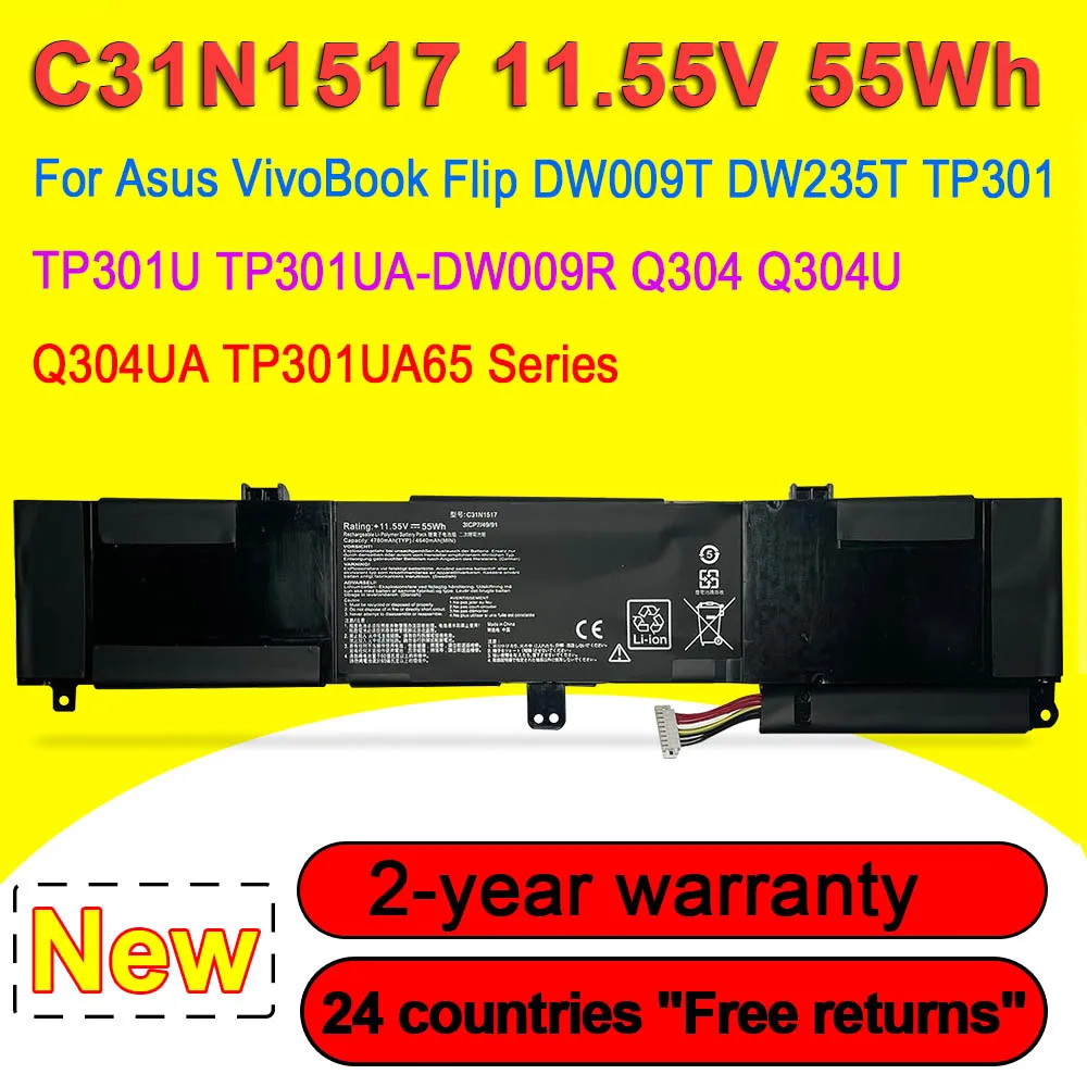 C31N1517 Laptop Battery For ASUS VivoBook Flip TP301 TP301U TP301UA TP301UJ Q304 Q304U Q304UA Q304UAK Q304UAKP Q304UJ Series
