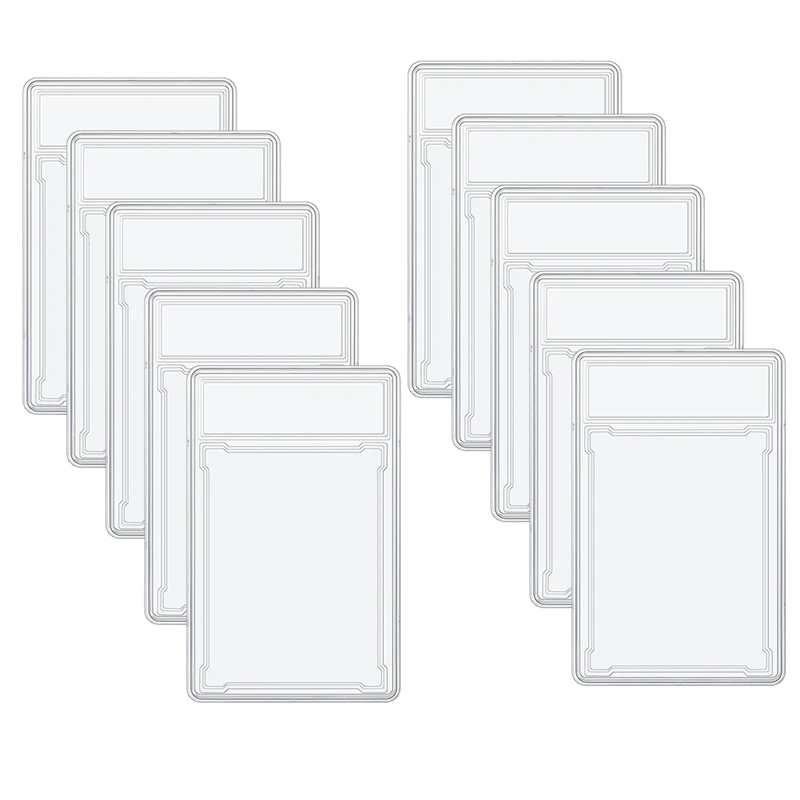 10 Pcs Trading Cards Protector Case Acrylic Clear Graded Card Holders With Label Position Hard Card Sleeves