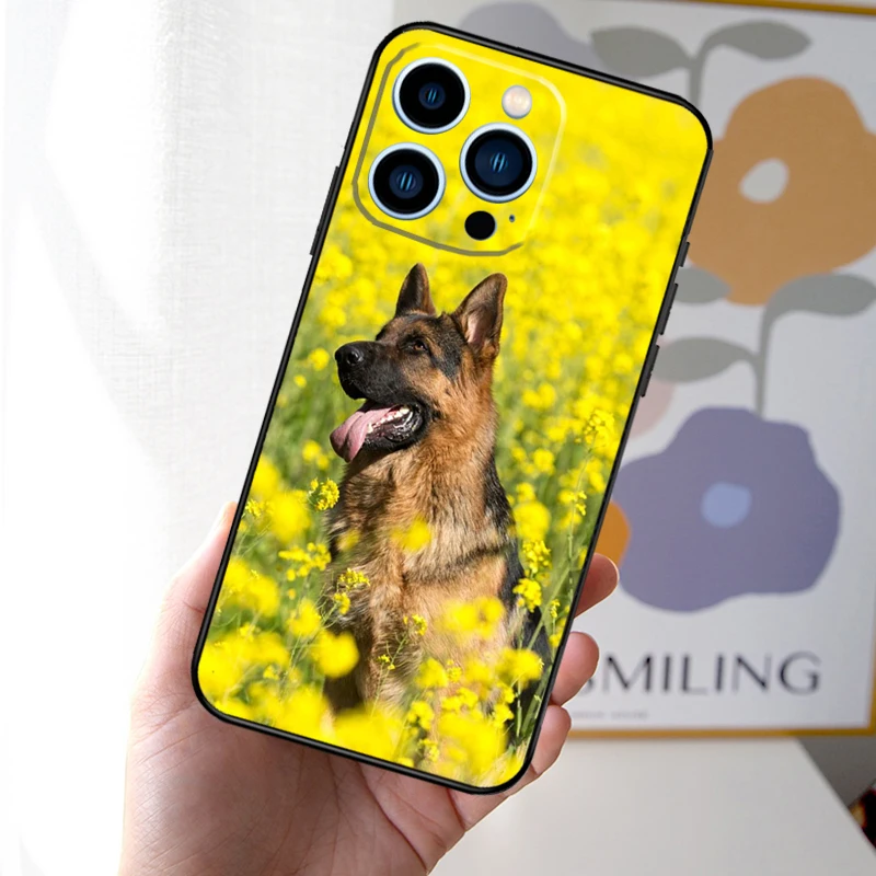 German Shepherd Dog Case For iPhone 16 15 14 13 12 11 Pro Max Mini XS X XR 7 8 14 16 15 Plus Back Cover Shell