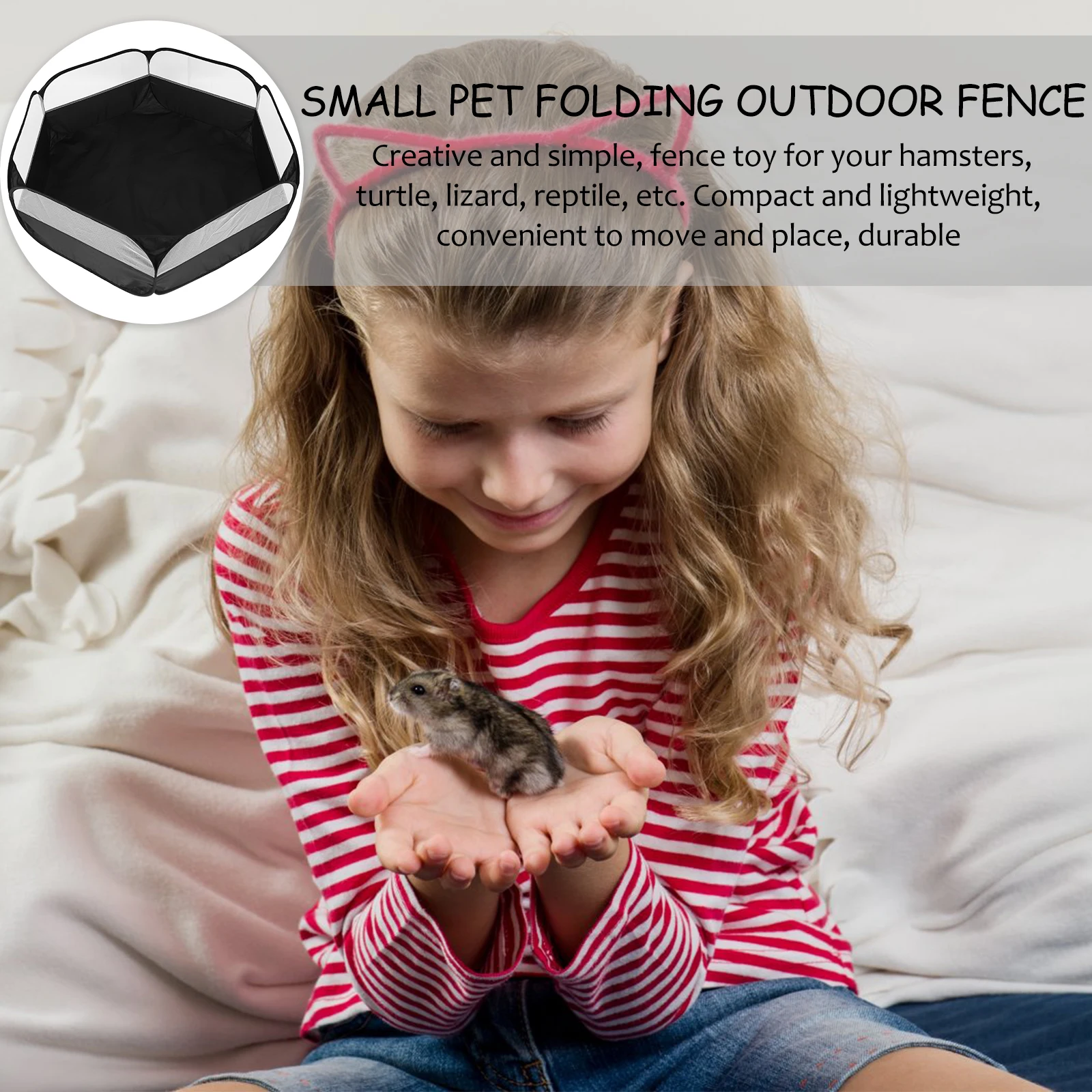 

Small Pet Playpen Foldable Nylon Fence For Hamster Rabbit Squirrel Reptile Indoor Exercise Pen Outdoor Supply