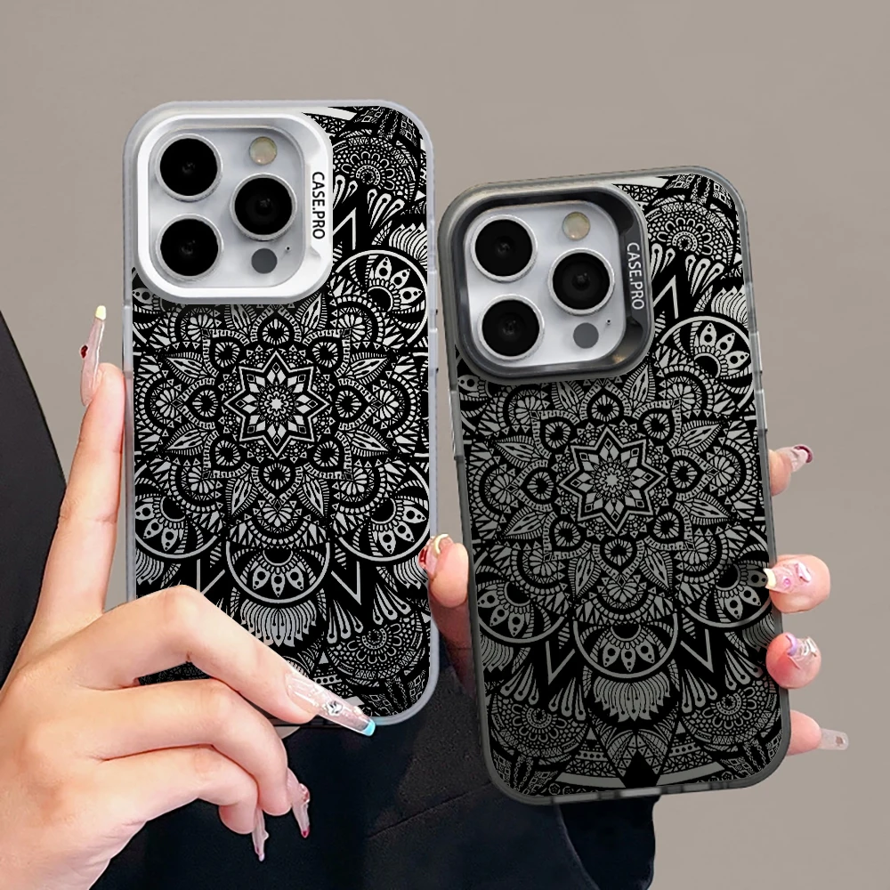 Retro-Ethno-Blumen-Hülle für iPhone 15 16 Pro Max Hüllen iPhone 16 11 12 13 17 ProMax 14 15 16e Plus 8 XS Stoßfeste IMD-Hüllen – Detail 5