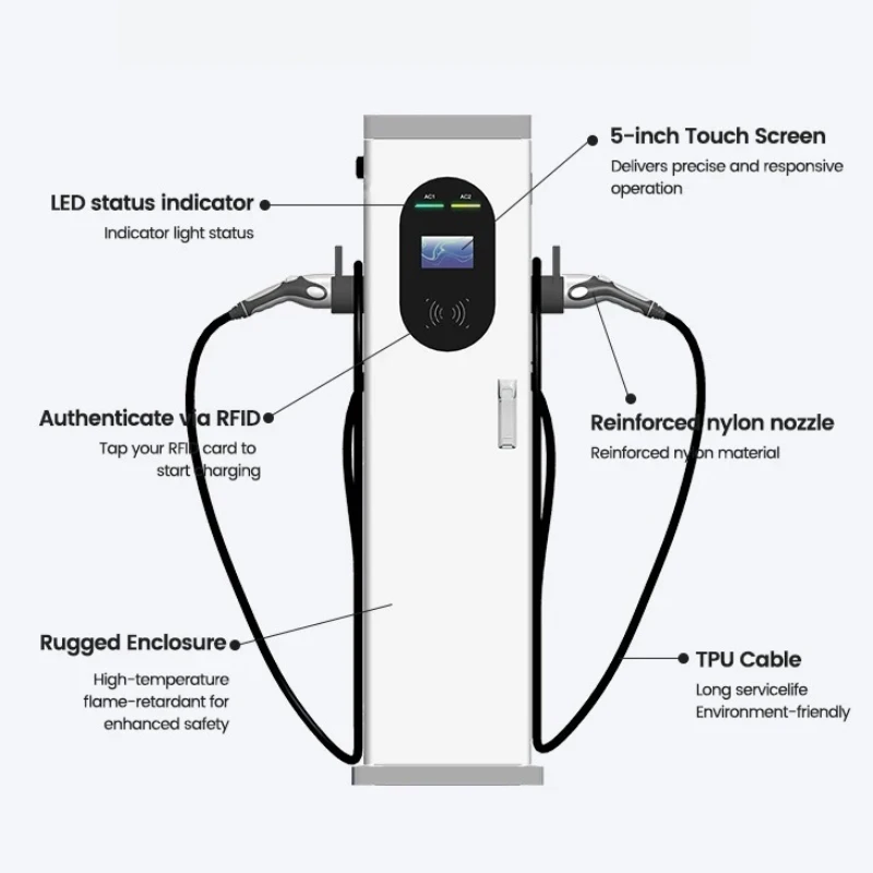 Ev Charger 120kw Dual CCS Port Dc Charging Station OCPP Electric Car Level 3 EV Charger For Highway Rest Stops Customizable
