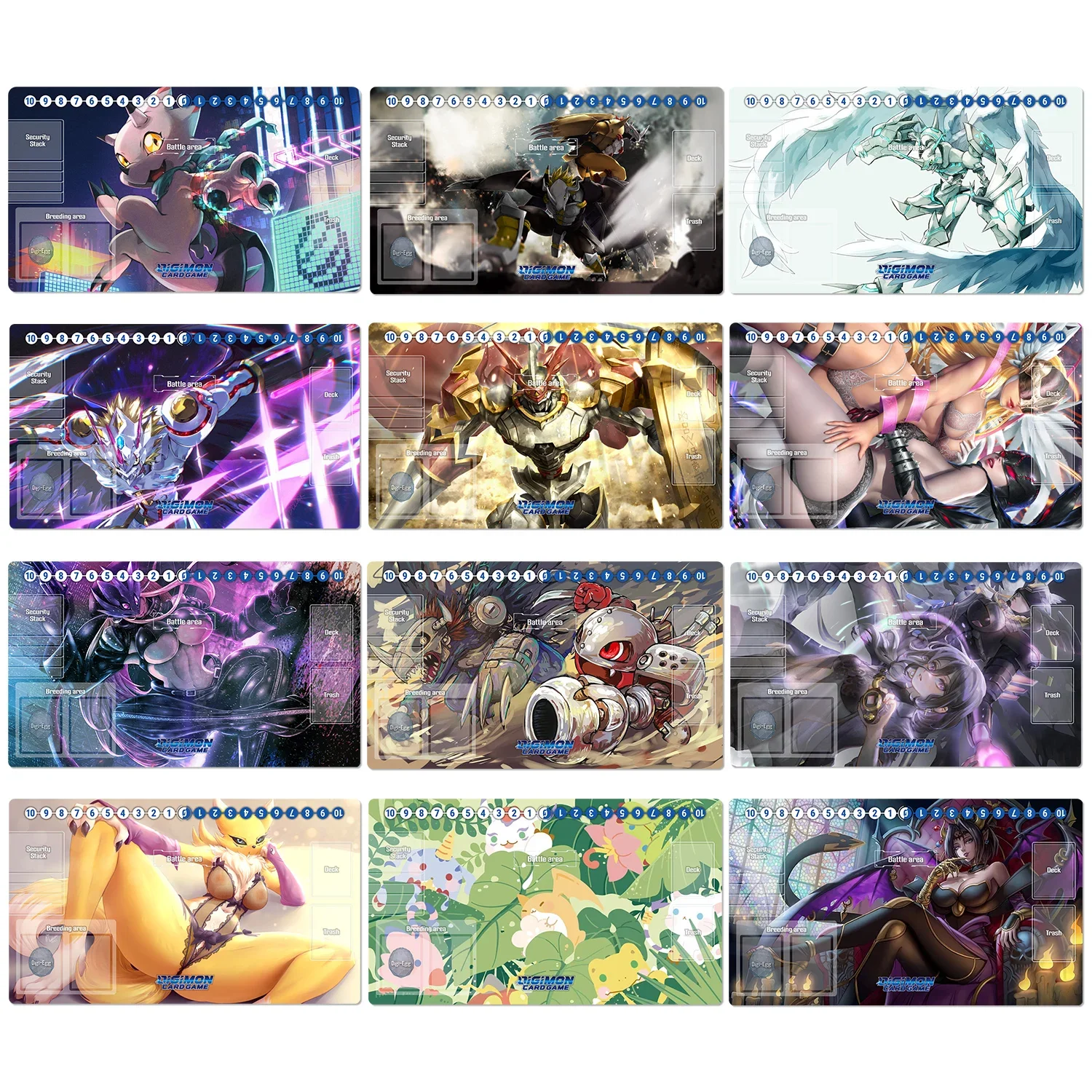 Digimon Playmat Omnimon TCG mat War Greymon Renamon Lady Devimon guilmon DTCG CCG Trading Card Game Mat Rubber Mouse Pad & Bag