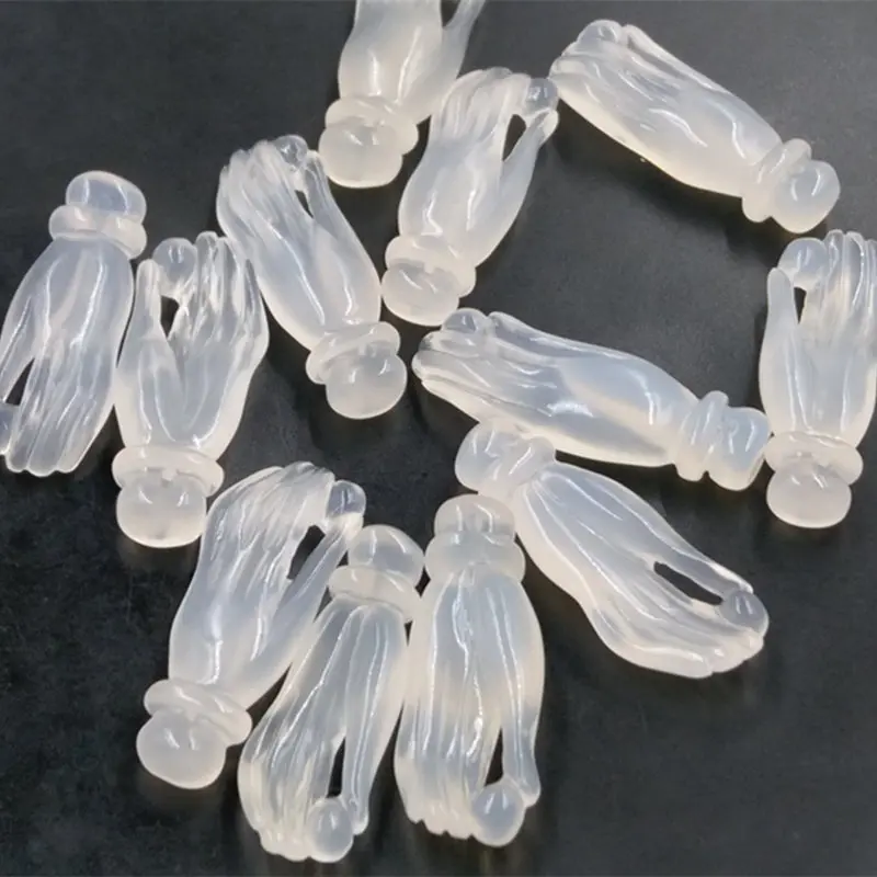 

Chalcedony Pearl -Carved White Agate Buddha Hand Pendant Ornament