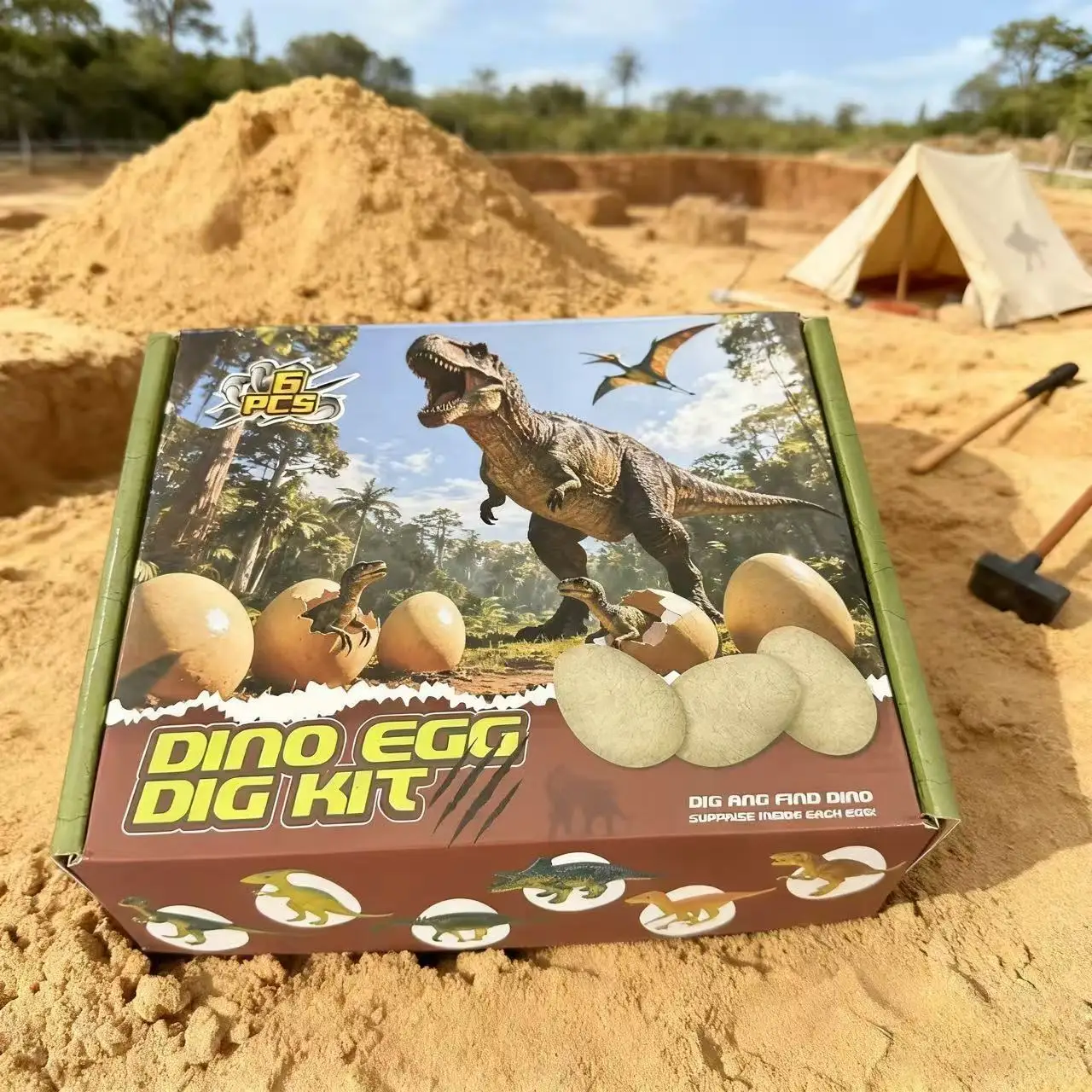 Dinosaur Egg Fossil Excavation Set -6 Dinosaur Eggs with Surprising Dinosaur Models Educational Science Toys Help with Intellige