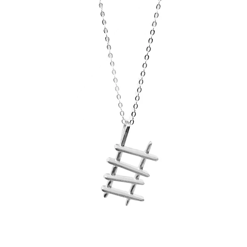 Korean High Step Ladder Necklace to Sky Heaven Drama Geometric Celestial Stepladder Minimalist Tool Neck Chain Collar Choker