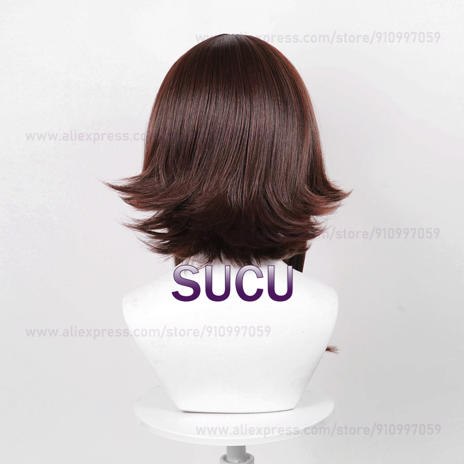 Megumin Anime Cosplay Perruque, Cheveux Rouges Foncés, Degré de Chaleur, Cheveux Synthétiques, Bonnet