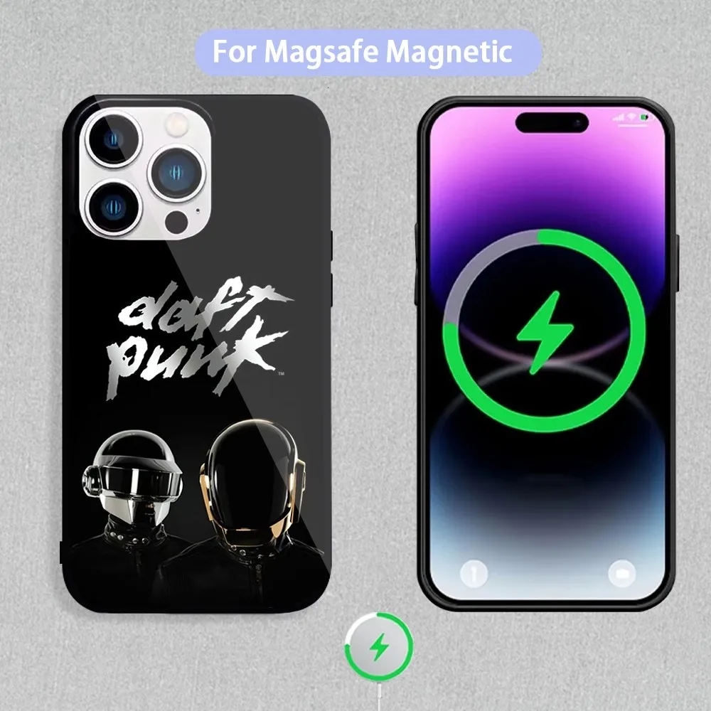 The Band D-Daft P-Punk Phone Case For Magnetic Inductive Charging iPhone 11 12 13 14 15 Max Pro Mini Plus Shell