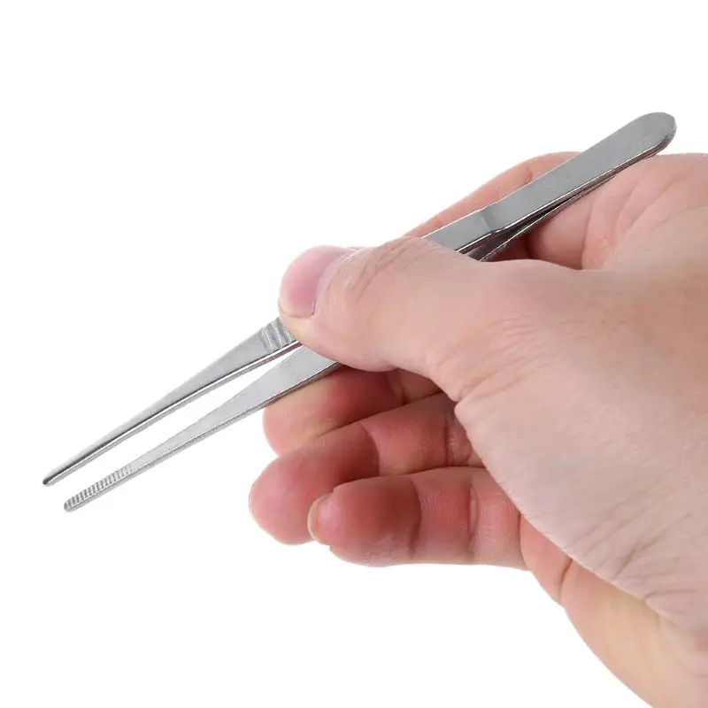 Toothed Tweezers Barbecue Stainless Steel Long Tongs Straight Home Medical