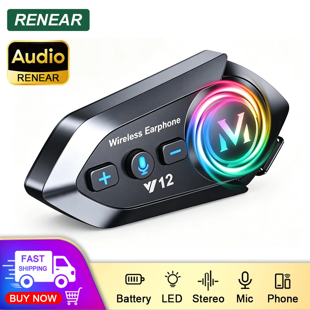 Y12 Helmet Headset Wireless Bluetooth Stereo For Motorcycle Outdoor Cycling Music Helmet Headset With Mic Earphones No Intercom