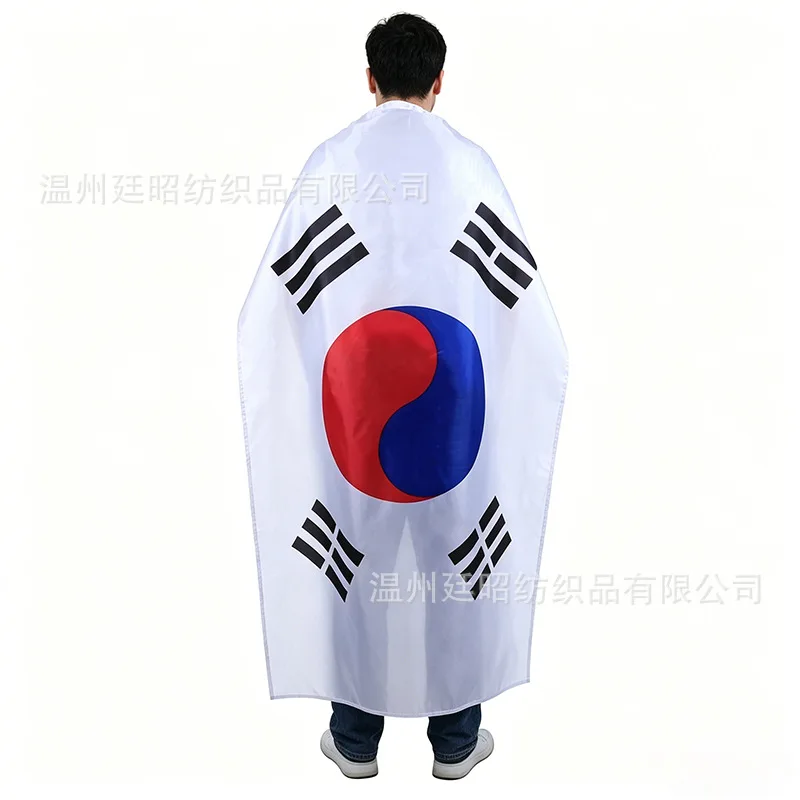 （TIKI FLAG）90x150cm South Korea shawl flag Polyester South Korea Shoulder FLAG Super Poly football 3x5 Feet ROK Flags