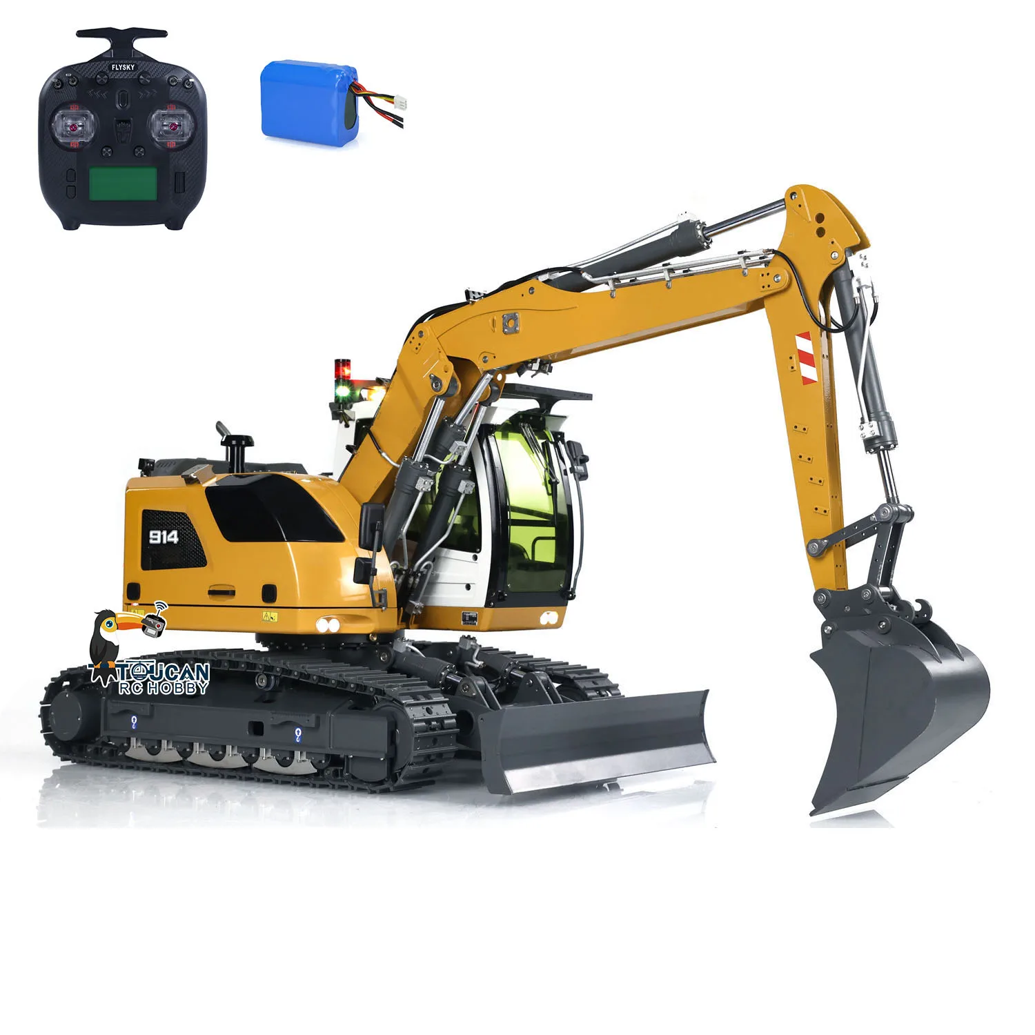 Hot Sale 1/14 914 RC Hydraulic Excavator 5-ways Valve Metal Remote Control Digger Light Sound Truck Car Vehicle Hobby Model Toys