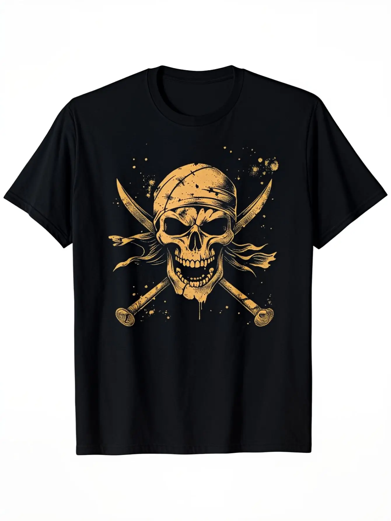 Plus Size Skull Crossbones Pirate Vintage T-Shirt Suitable For Men Women Outdoor T-Shirt Cotton Big Men Size L-3XL 4XL 5XL