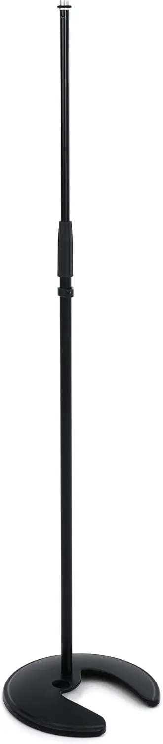 

Stackable Microphone Stand with Flat Round Notched Base, Adjustable Height Clutch, Holds Up to 5 Stands for Space-Saving Storage