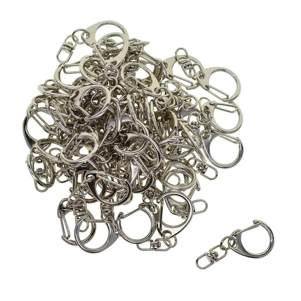Alloy Keychain Clip Sturdy Snap Hook Key Ring Accessories for Keychain Making and Crafts Use