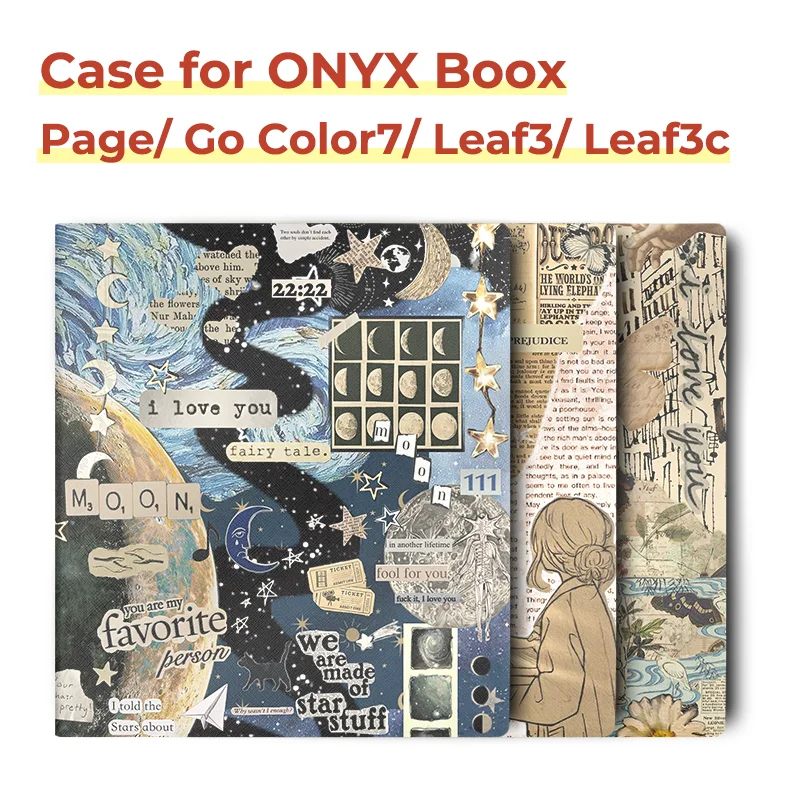 Twosheep 7-inch Case for Onyx Boox Go7 Boox Go Color7 GenII GenI Page Leaf3 Leaf3c Magnetic Cover Auto Wake Sleep cute style