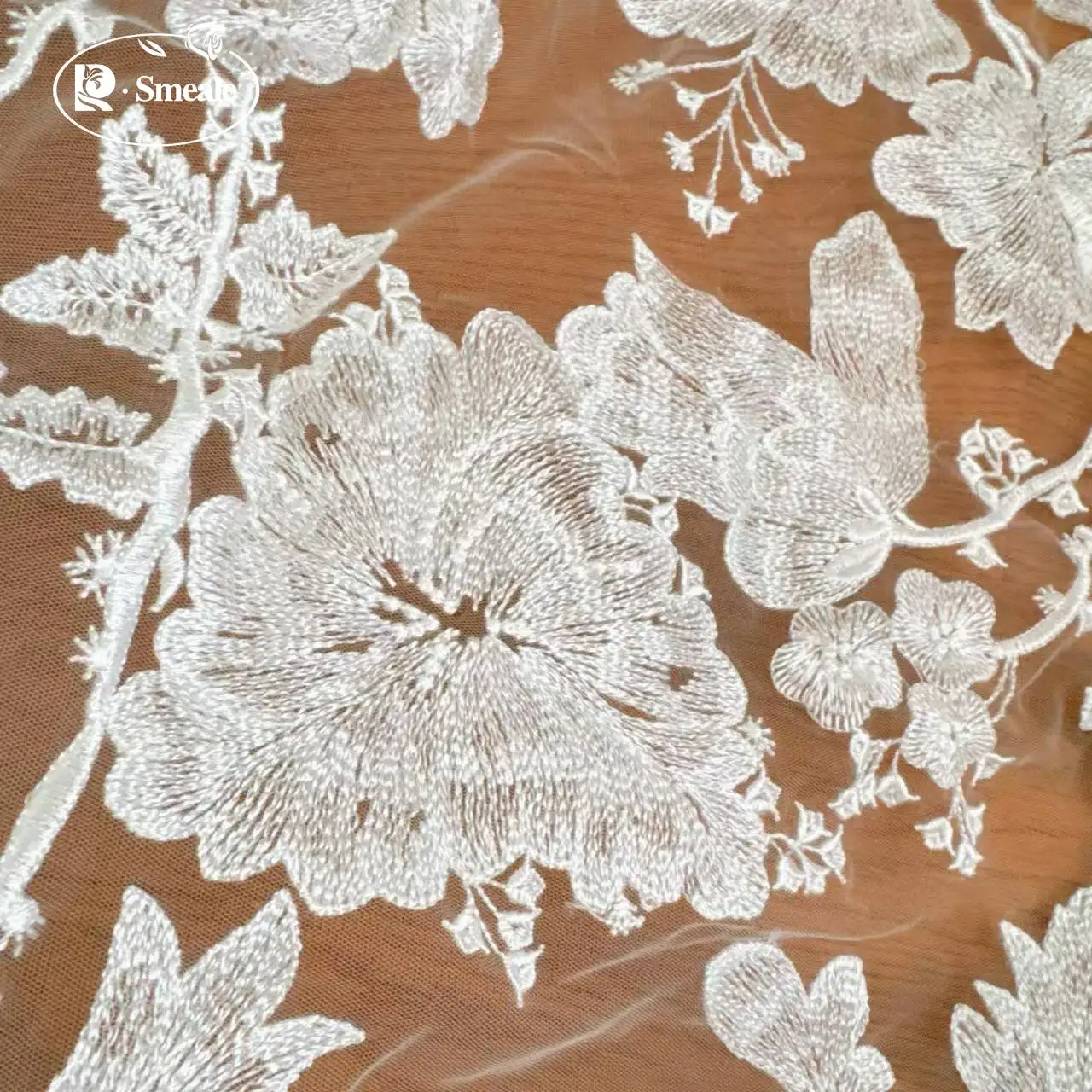 Gestickter Rosenblüten-Spitzenstoff, Hochzeitskleid-Accessoires, RS2753 – Detail 6