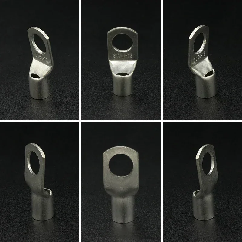 

Wire Nose Terminal SC Type SC6 SC10 SC16 SC25 Bare Copper Battery Block Lugs Hole ID 6 8 10 12mm Crimp Wire Connector