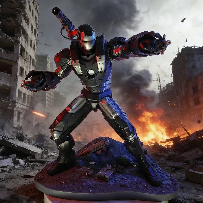 

New In Stock War Machine Full Body Image Scene Version Resin Figurine Glowing Marvel Desktop Decoration Ornament Surprise Gift