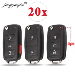 Jingyuqin 20 pz/lotto di Vibrazione Caso Chiave Per La Nuova VW Transporter Polo GOLF 202AD 202H Pieghevole chiave A Distanza Borsette Fob 2/3/4 Button