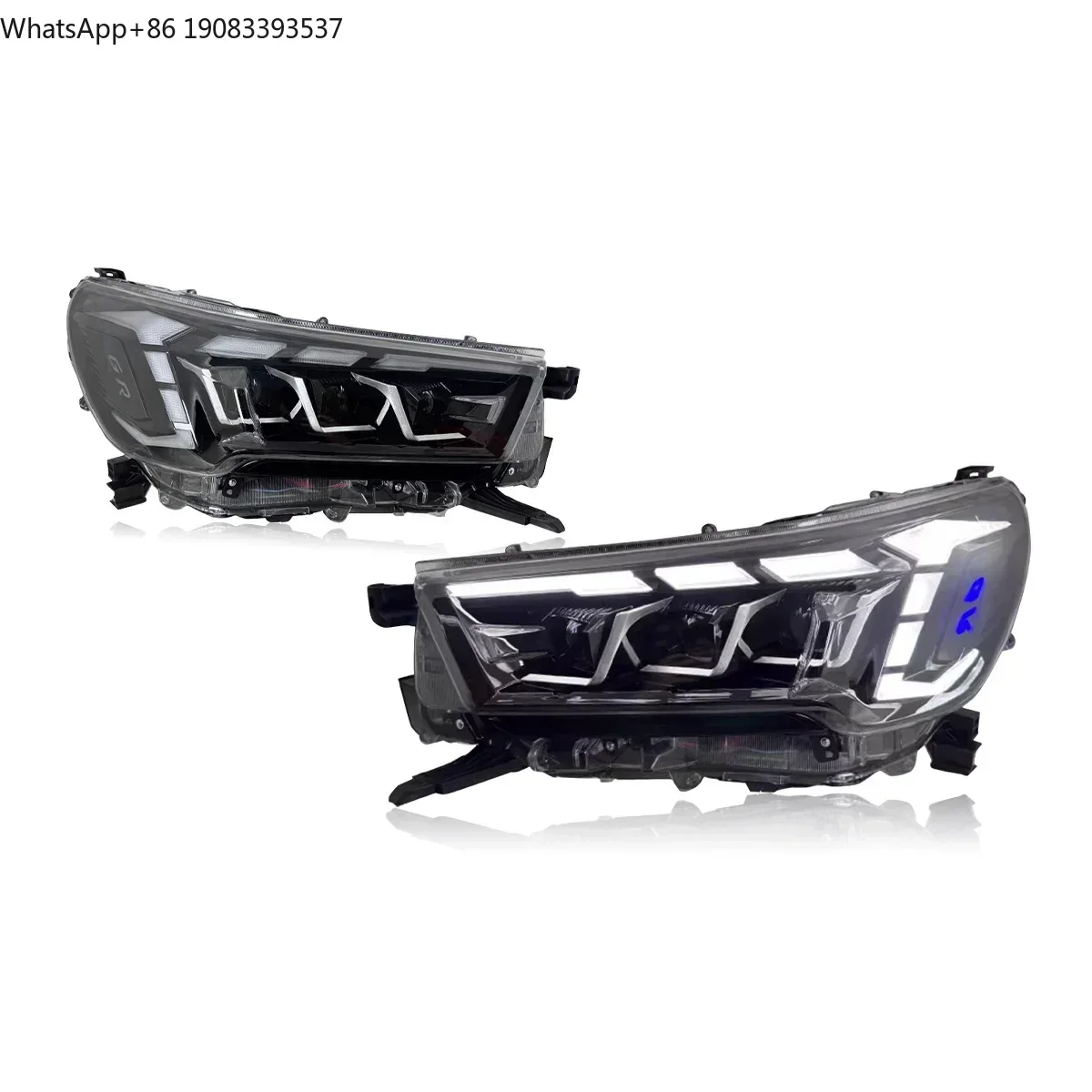 

Фары для Toyota Hilux 2021-2024, светодиодные проекционные фары, дневные ходовые огни «ангельские глазки», автомобильные аксессуары