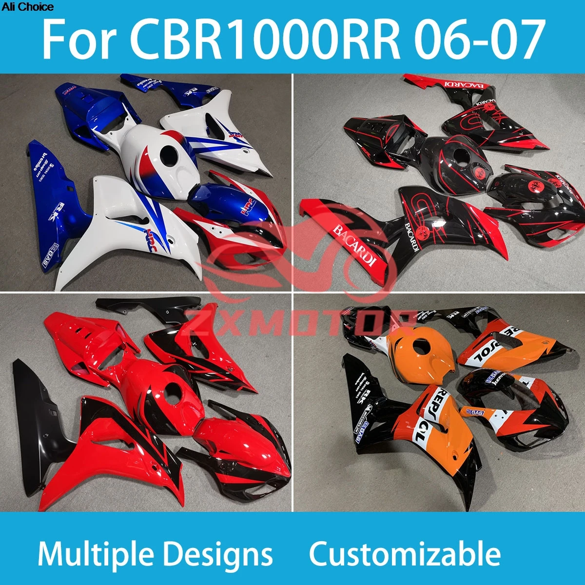 

Customizable Fairings CBR 1000RR 06 07 Motorcycle Accessory Full Set Fairing Kit for Honda CBR1000RR 2006 2007