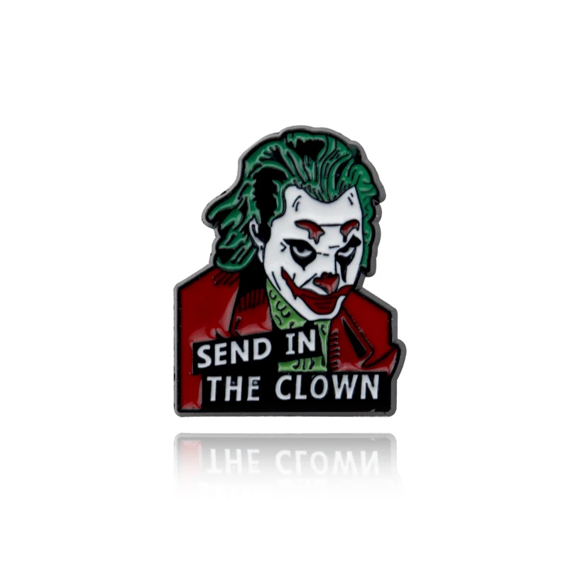 Horror Movies Joker Enamel Brooch Pin Halloween Clown Lapel Pins Backpack Women Fashion Jewellery Gifts Cartoon Badges