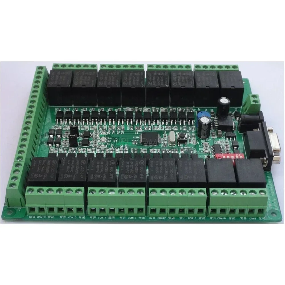 Industrial Grade 16 in 16 out NPN/PNP Relay Controller Module 10A RS232 RS485 Modbus RTU, CANopen Optional