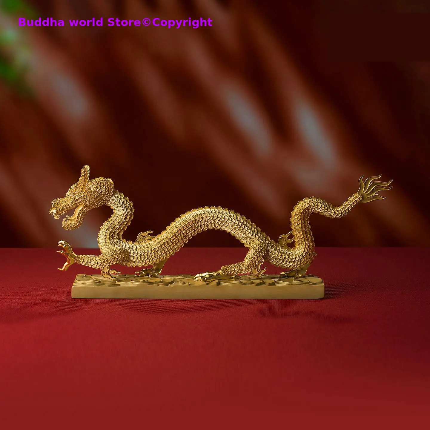 Global limited # HOME BAR CLUB OFFICE TOP lucky decorative Luxury Exquisite ornament Wealth Dragon gold-plated copper carving