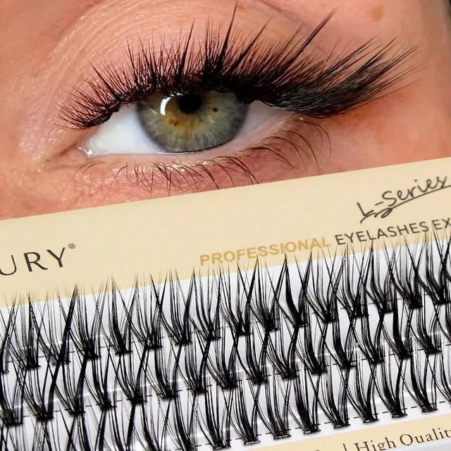 60 szt. 30D C/D/L Curl Sztuczne Rzęsy w Kępkach Efekt Lisich Oczu Kociego Wyglądu Naturalne Pojedyncze Kępki Rzęs Narzędzie do Makijażu Rzęsy Sztuczne